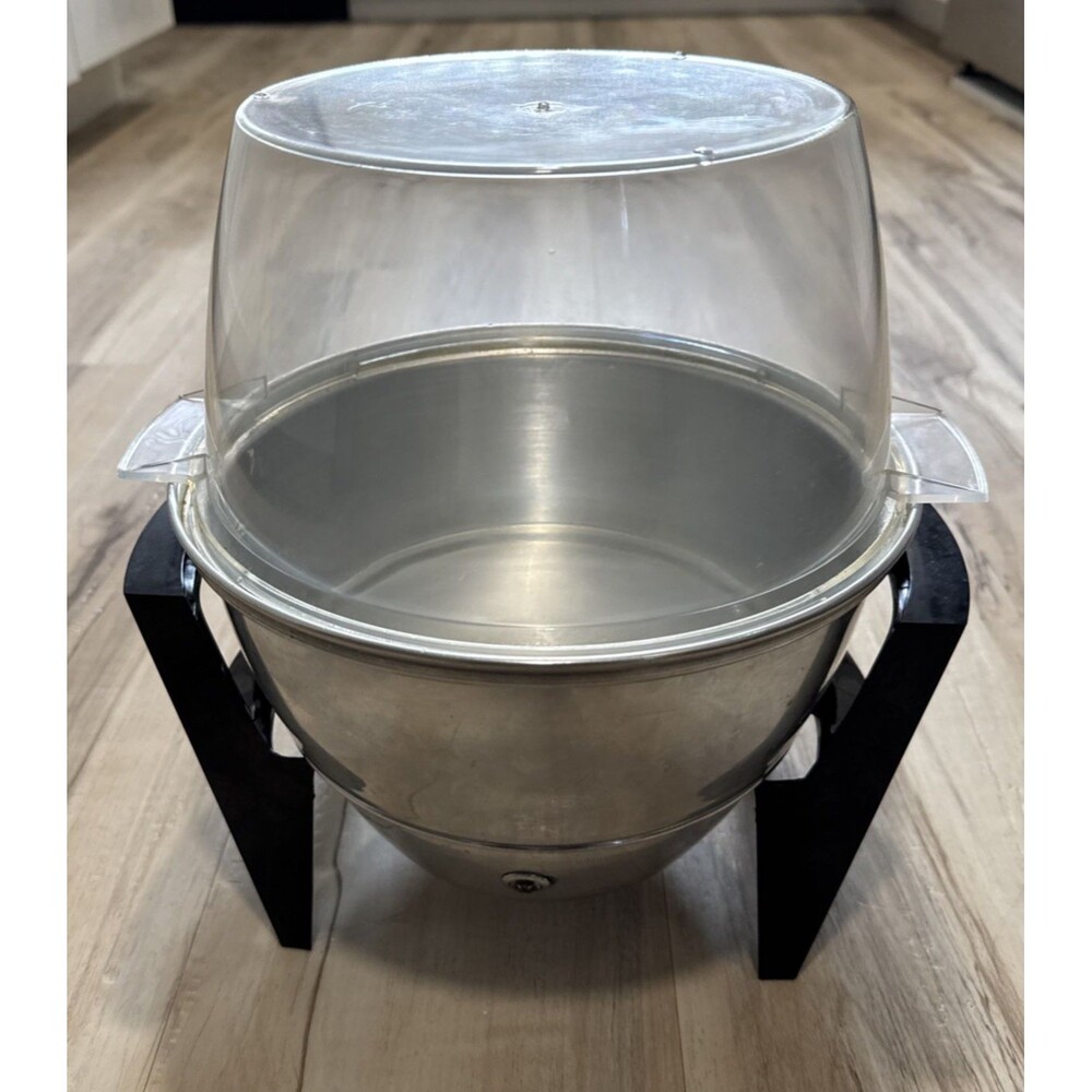Fostoria Oil Popcorn Popper 1 Gal Capacity Silver Model 351007A Vintage EUC